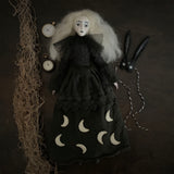 Moon Hare Witch Handmade One of a Kind Art Doll