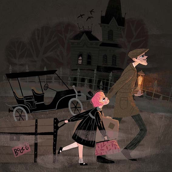 Arriving at the Haunted Manor Giclée Print