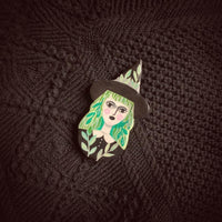 Crazy Plant Witch Handmade One of a Kind Brooch