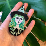 Crazy Plant Witch Handmade One of a Kind Brooch