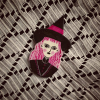 Pink Witch Handmade One of a Kind Brooch