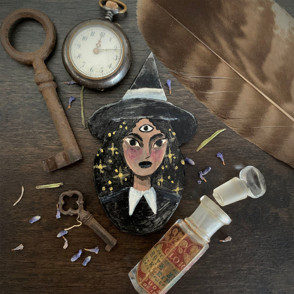 Stardust Witch Handmade One of a Kind Brooch