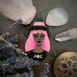 Pink Moon Witch Handmade One of a Kind Brooch
